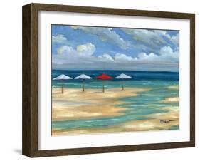 Umbrella Beachscape III-Paul Brent-Framed Art Print