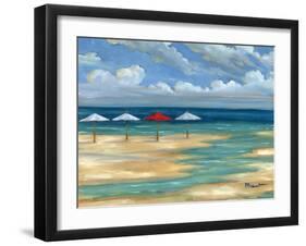 Umbrella Beachscape III-Paul Brent-Framed Art Print