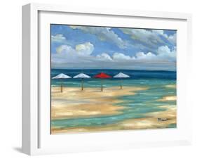 Umbrella Beachscape III-Paul Brent-Framed Art Print