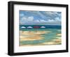 Umbrella Beachscape III-Paul Brent-Framed Art Print