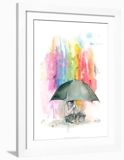 Umbrella Boy-Lora Zombie-Framed Art Print