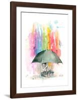 Umbrella Boy-Lora Zombie-Framed Art Print