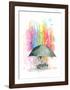 Umbrella Boy-Lora Zombie-Framed Art Print