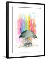 Umbrella Boy-Lora Zombie-Framed Art Print