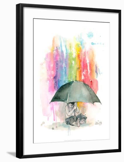 Umbrella Boy-Lora Zombie-Framed Art Print