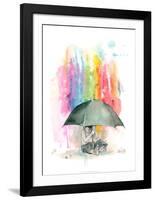 Umbrella Boy-Lora Zombie-Framed Art Print