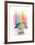 Umbrella Boy-Lora Zombie-Framed Art Print