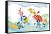 Umbrella Dance - Turtle-Marsha Winborn-Framed Stretched Canvas