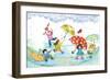 Umbrella Dance - Turtle-Marsha Winborn-Framed Giclee Print