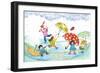 Umbrella Dance - Turtle-Marsha Winborn-Framed Giclee Print