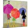 Umbrella Girls-Andrew Michaels-Mounted Art Print
