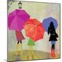 Umbrella Girls-Andrew Michaels-Mounted Art Print