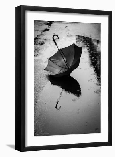 Umbrella in Puddle-Sharon Wish-Framed Photographic Print