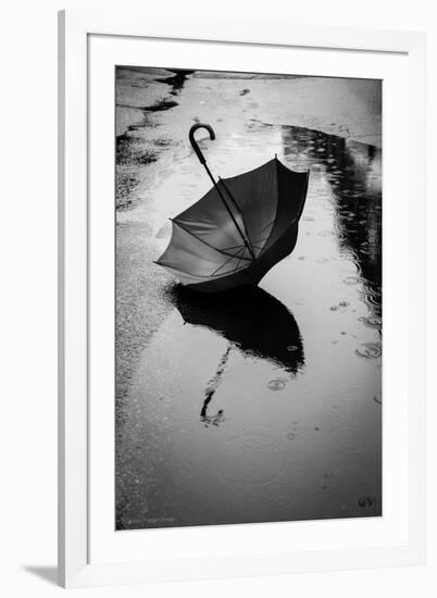 Umbrella in Puddle-Sharon Wish-Framed Photographic Print