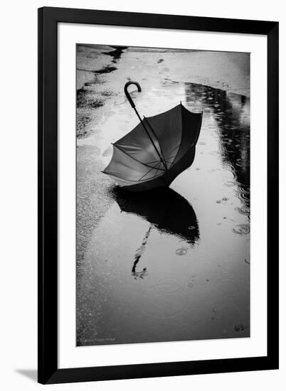 Umbrella in Puddle-Sharon Wish-Framed Photographic Print