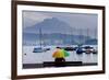 Umbrella On Lake Lucerne-Charles Bowman-Framed Photographic Print