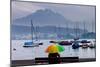 Umbrella On Lake Lucerne-Charles Bowman-Mounted Photographic Print