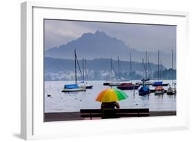 Umbrella On Lake Lucerne-Charles Bowman-Framed Photographic Print