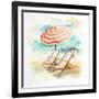 Umbrella on the Beach I-Patricia Pinto-Framed Art Print