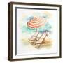 Umbrella on the Beach I-Patricia Pinto-Framed Art Print