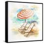 Umbrella on the Beach I-Patricia Pinto-Framed Stretched Canvas