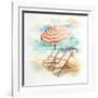 Umbrella on the Beach I-Patricia Pinto-Framed Art Print