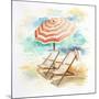 Umbrella on the Beach I-Patricia Pinto-Mounted Art Print