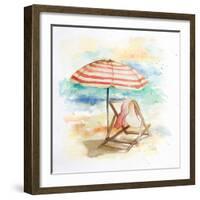 Umbrella on the Beach II-Patricia Pinto-Framed Premium Giclee Print
