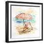 Umbrella on the Beach II-Patricia Pinto-Framed Premium Giclee Print