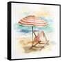 Umbrella on the Beach II-Patricia Pinto-Framed Stretched Canvas