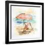 Umbrella on the Beach II-Patricia Pinto-Framed Art Print