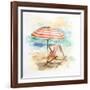 Umbrella on the Beach II-Patricia Pinto-Framed Premium Giclee Print