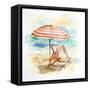 Umbrella on the Beach II-Patricia Pinto-Framed Stretched Canvas