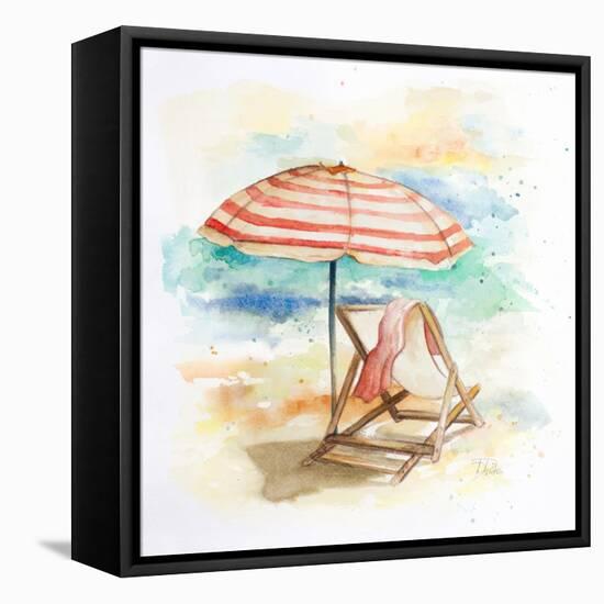 Umbrella on the Beach II-Patricia Pinto-Framed Stretched Canvas