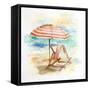 Umbrella on the Beach II-Patricia Pinto-Framed Stretched Canvas