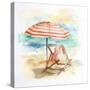 Umbrella on the Beach II-Patricia Pinto-Stretched Canvas