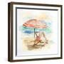 Umbrella on the Beach II-Patricia Pinto-Framed Art Print