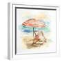 Umbrella on the Beach II-Patricia Pinto-Framed Art Print