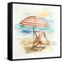 Umbrella on the Beach II-Patricia Pinto-Framed Stretched Canvas