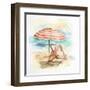 Umbrella on the Beach II-Patricia Pinto-Framed Art Print
