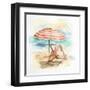 Umbrella on the Beach II-Patricia Pinto-Framed Art Print