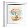 Umbrella on the Beach II-Patricia Pinto-Framed Art Print