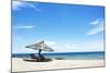 Umbrella on the Beach on a Sunny Day, Chintheche Beach, Lake Malawi, Africa-Yolanda387-Mounted Photographic Print