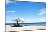 Umbrella on the Beach on a Sunny Day, Chintheche Beach, Lake Malawi, Africa-Yolanda387-Mounted Photographic Print