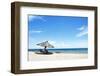 Umbrella on the Beach on a Sunny Day, Chintheche Beach, Lake Malawi, Africa-Yolanda387-Framed Photographic Print