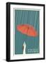 Umbrella - Pacific Northwest, WA-Lantern Press-Framed Art Print