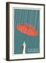 Umbrella - Pacific Northwest, WA-Lantern Press-Framed Art Print