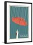 Umbrella - Pacific Northwest, WA-Lantern Press-Framed Art Print