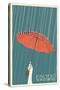 Umbrella - Pacific Northwest, WA-Lantern Press-Stretched Canvas