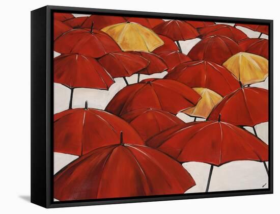 Umbrella Parade-Sydney Edmunds-Framed Stretched Canvas